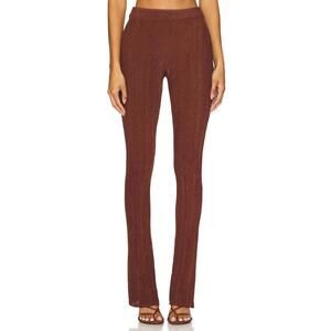 Understated Leather Satine Pants Chocolate brown size M New $299 msrp